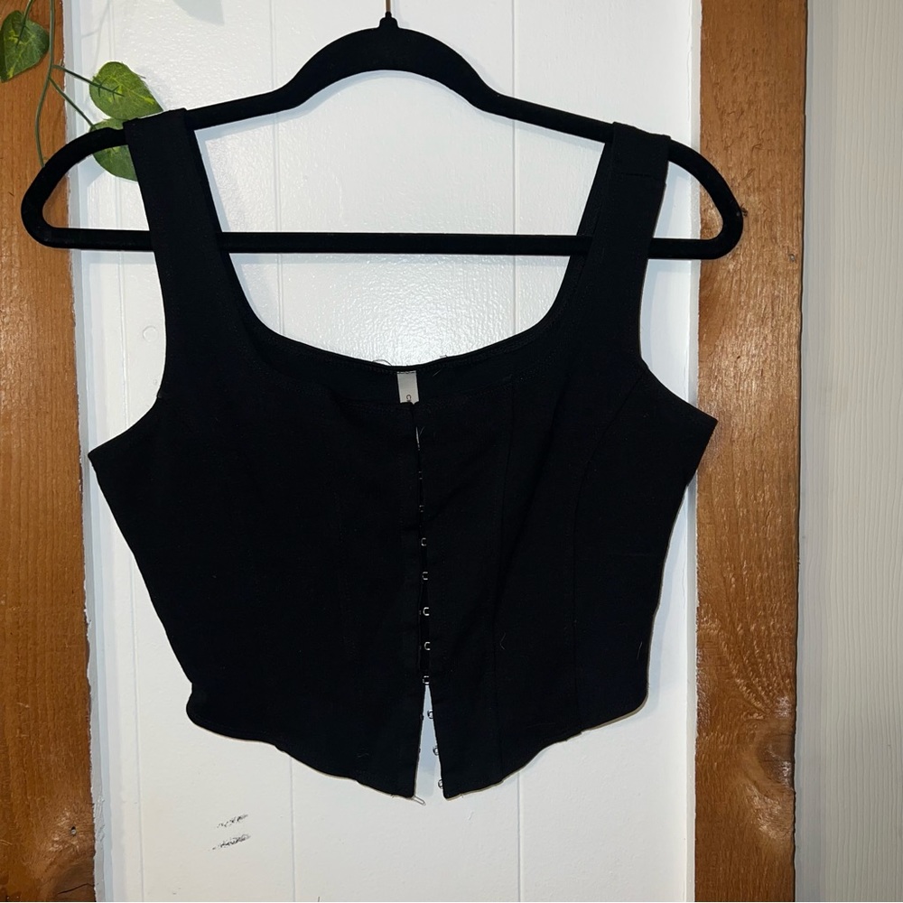 Black Soft Corset Bustier Top